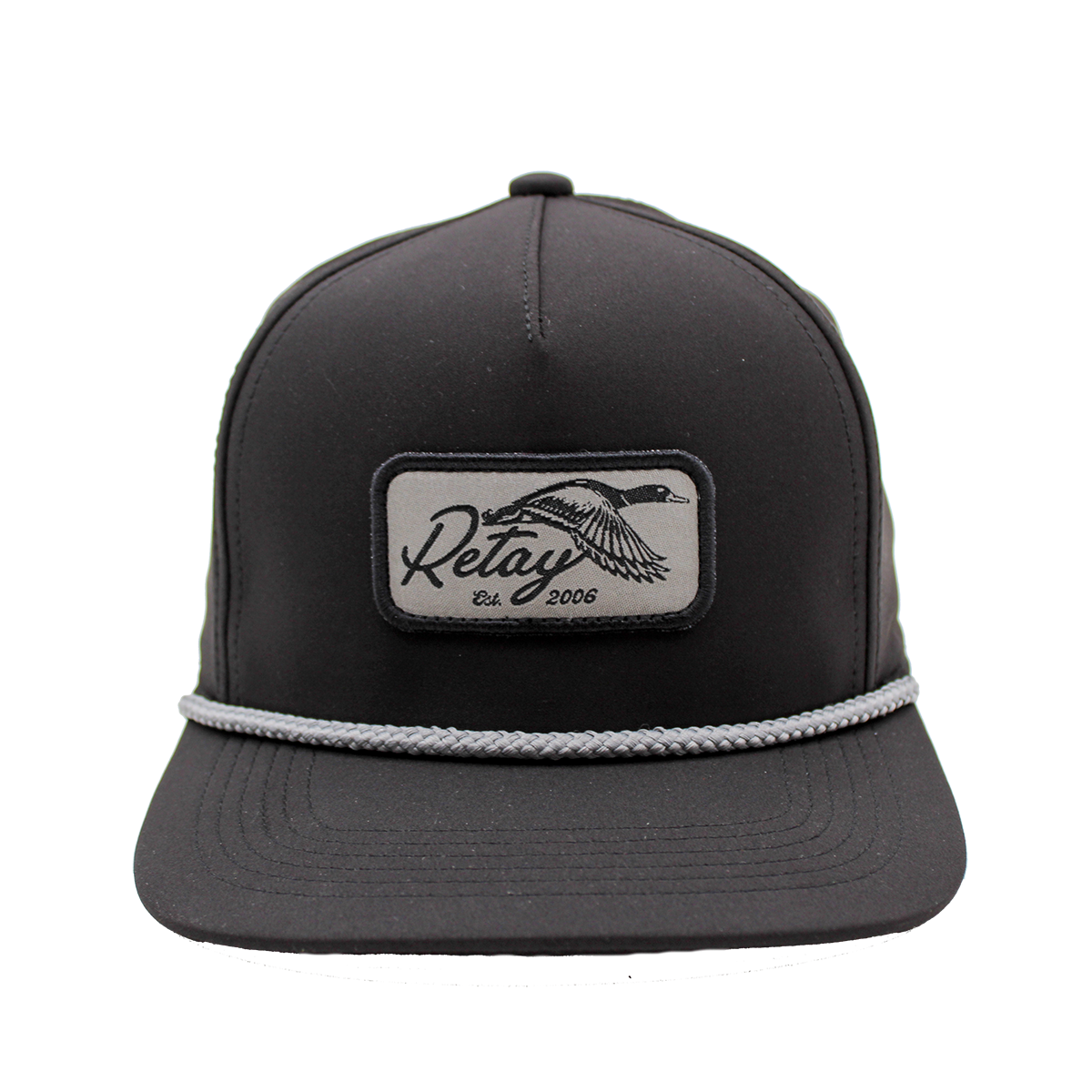Retay Duck Patch Rope Trucker Hat - Black ONE SIZE_ Front