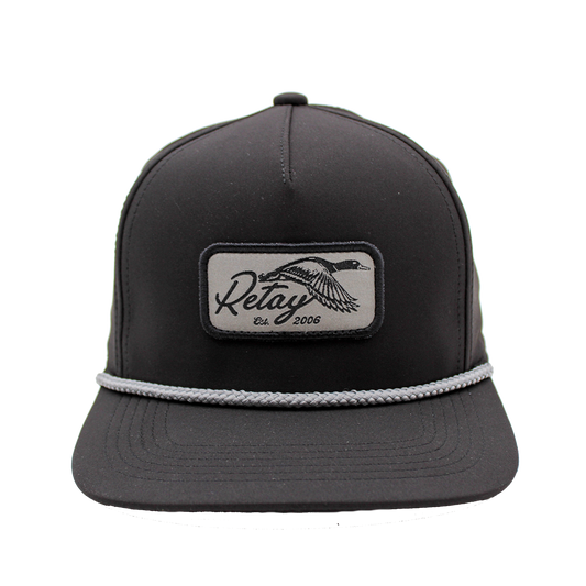 Retay Duck Patch Rope Trucker Hat - Black ONE SIZE_ Front