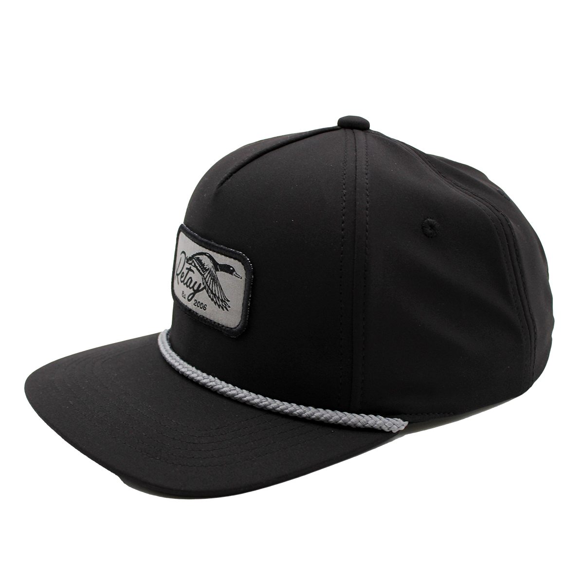 Retay Duck Patch Rope Trucker Hat - Black ONE SIZE_ Front Left